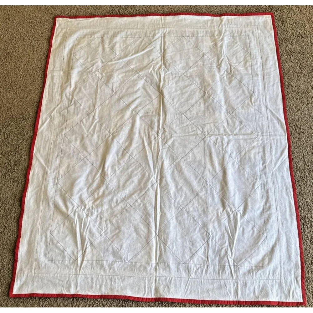 Vintage Handmade Patchwork Military Appreciation Quilt Lap/Baby Blanket  42”X48”